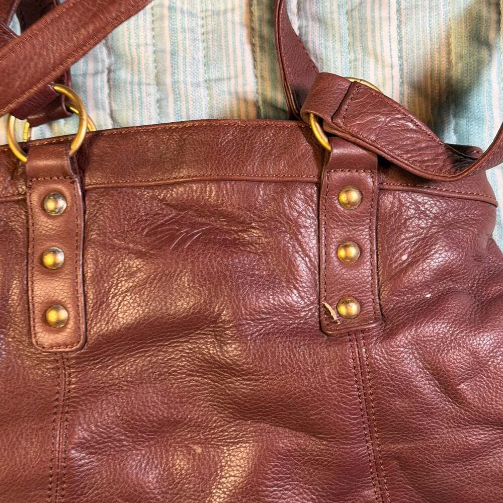 Elliott Lucca Red Leather Double Handle Purse